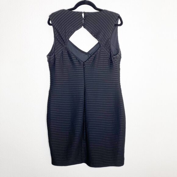 Eliza J Plus 14W Dress Bodycon Bandage Solid Black Sleeveless LBD Short Mini - Picture 7 of 11